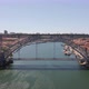 Aerial View Shot of Porto, Oporto, Dom Luis I Bridge, Douro River, Old Town - VideoHive Item for Sale