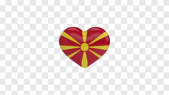 Macedonia Flag on a Rotating 3D Heart