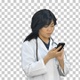 Pensive asian woman doctor using smart phone, Alpha Channel - VideoHive Item for Sale