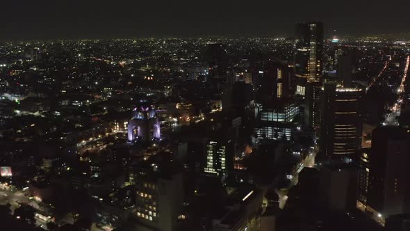 Aerial Night Scenic View of Cityscape