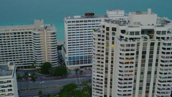 Aerial view of Miami Beach hotels