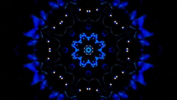 Symmetrical Glittering Blue Energy Loop 4K 03