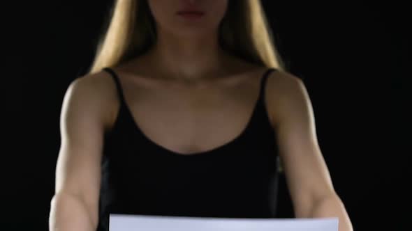 Lady Holding Diversity Equality Unity Sign, Struggling for Female Social Rights