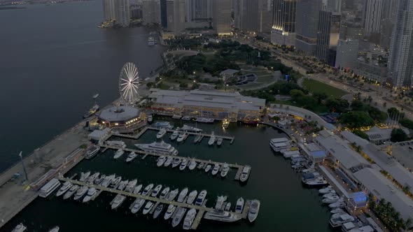 Twilight Footage Bayside Miami 4k