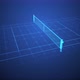 High tech holographic 3D animation of tennis game. Futuristic rackets hit ball across hologram court - VideoHive Item for Sale