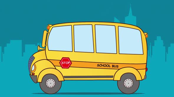 School bus animation background