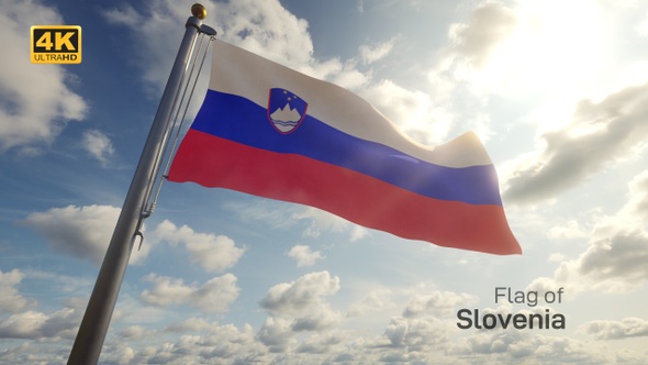 Slovenia Flag on a Flagpole - 4K