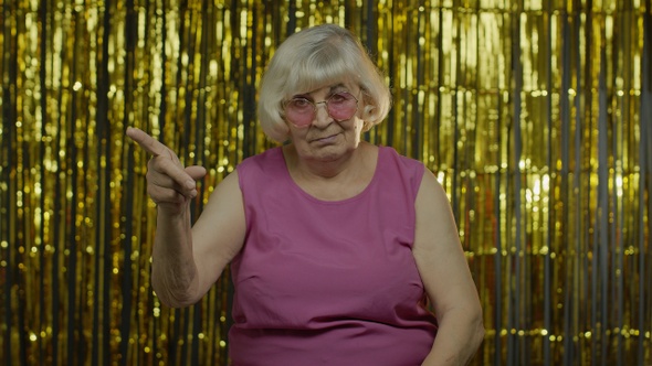 Bossy Senior Old Blond Woman in Pink Blouse Blaming and Asking To Get Out, Conflict, Break-up