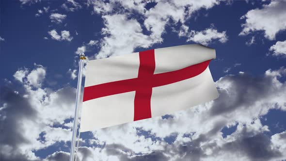 England Flag With Sky 4k