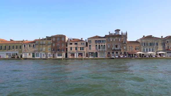 Water Tour on Grand Canal, View on Wonderful Buildings and Bridge in Venice