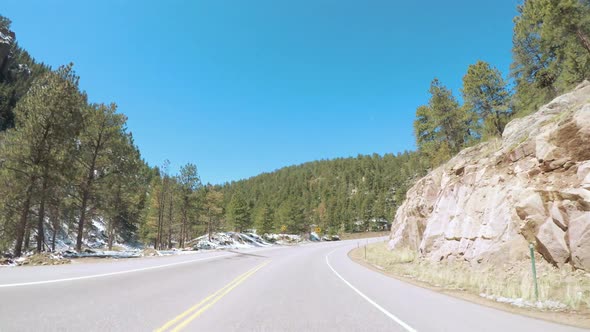 POV point of view -Driving West to Estes Park on highway 36.