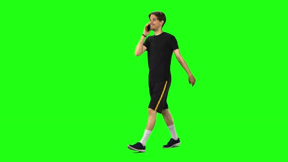 Brunette Guy Goes and Talks on the Phone, Chroma Key