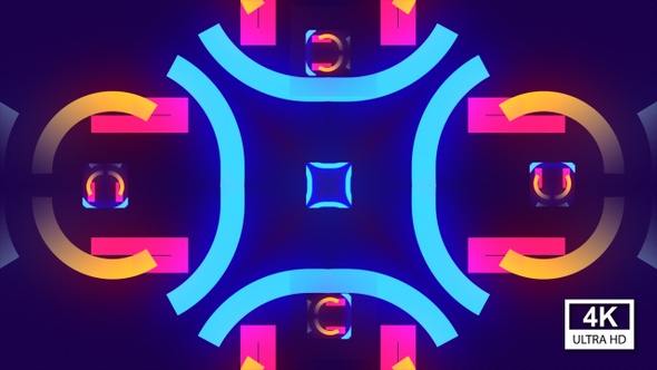 Colorful Glowing Light Minimal Geometric 4K