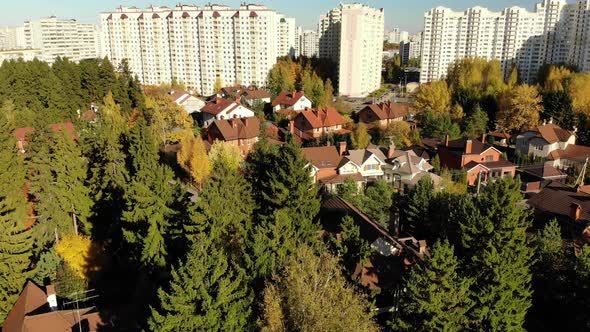 The Movement of Cottage Village Near City of Moscow, Russia