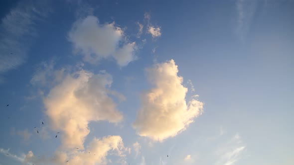 Clouds Running Across the Blue Sky