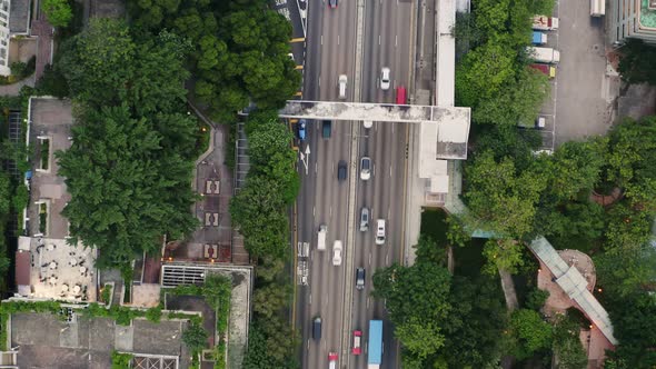 Top down view of Hong Kong traffic