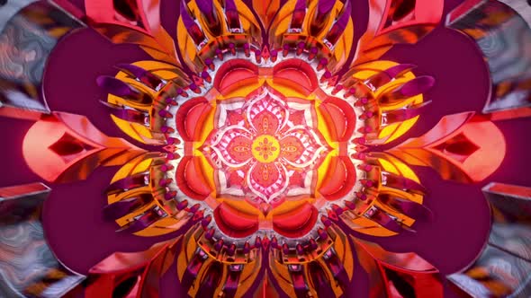 Vj Trippy Kaleidoscope Yoga Zen Ethnic Tunnel Loop For Chakra Energy Of Background Visual Abstract