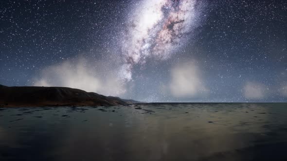 Milky Way Galaxy Over Tropical Island