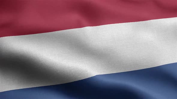 Netherlands Flag Seamless Closeup Waving Animation