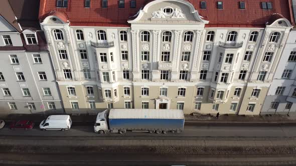 Architecture building drone view