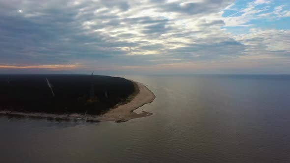 Kolka Cape, Baltic Sea, Latvia. During Autumn Evening Sunset.