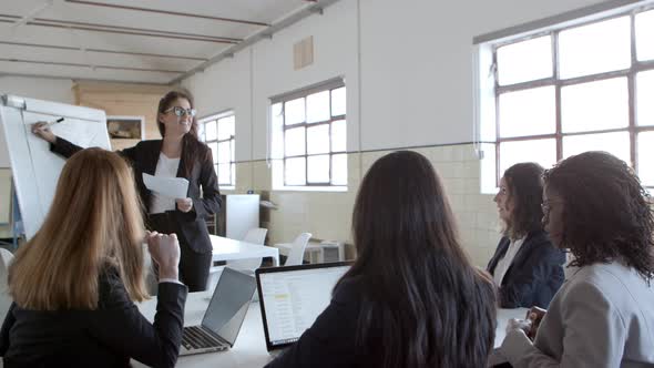 Young Businesswoman Making Presentation To Colleagues