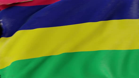 4K Mauritius flag transition with alpha. two step