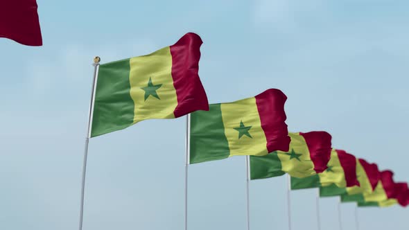 Senegal Row Of Flags 