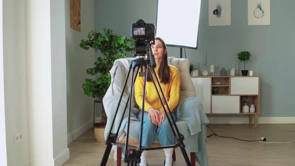 Blogger Filming Her Video Blog