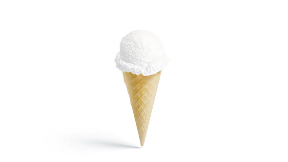 Blank white ice cream cone packaging mockup, looped rotation