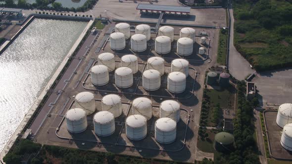 Oil Storage tank in the port