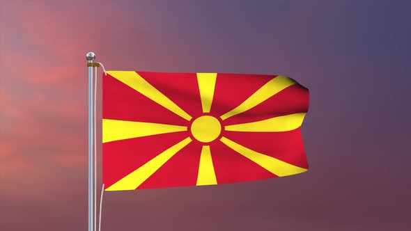 North Macedonia Flag 4k