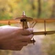 The Guy Holds a Plane in His Hand Simulates Flight - VideoHive Item for Sale