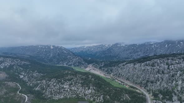 Mountain landscape high in the mountains aerial view 4 K