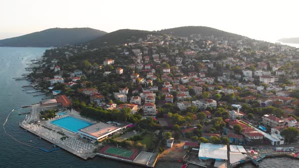 Aerial View of Princes Islands in Istanbul Turkey - Büyükada Adalar