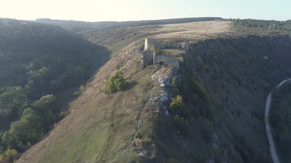 Aerial view of Skala-Podilsky Castle