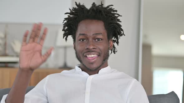 Portrait of Online Video Chat By African Man 