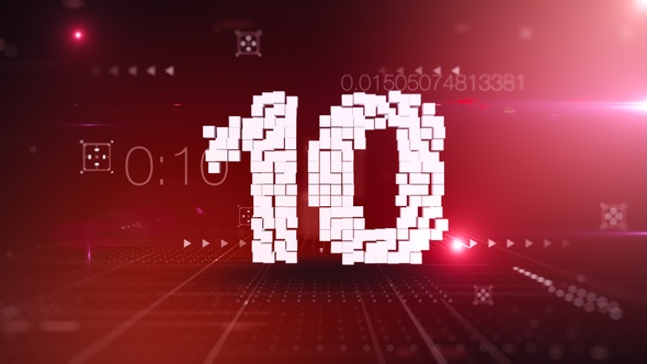 10 Second Digital Countdown Red