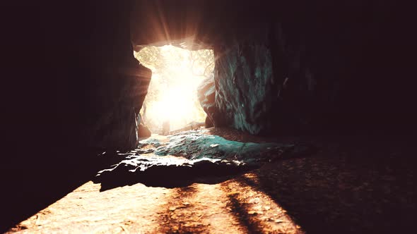 Sun Beams in Stone Cave