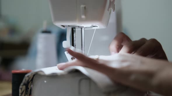 Sewing with a portable sewing machine.
