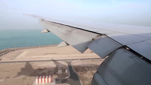 Window Shot During a Plane Landing.