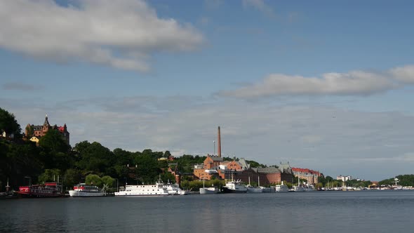 Time lapse from Riddarfjärden and Södermalm district Stockholm