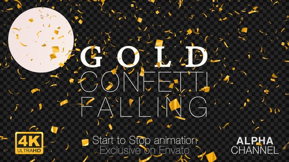 Gold Confetti Falling