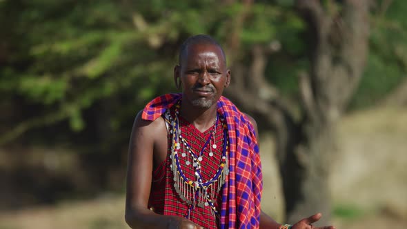 Portrait of a Maasai man