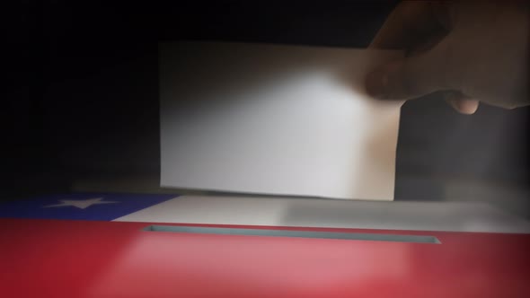 Digital Composite Hand Voting To National Flag OF Chile 