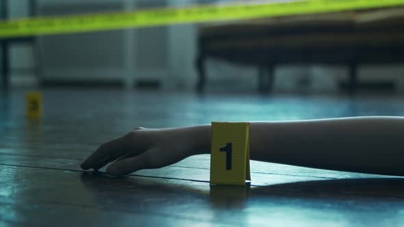 Closeup of a Crime Scene in a Deceased Person's Home.