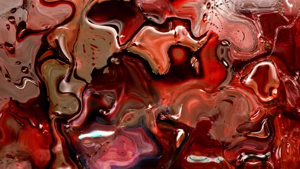 Abstract Background Black Red Shiny Water Marble Liquid Animation