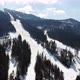Aerial view of the ski slope at Poiana Brasov covered with snow - VideoHive Item for Sale