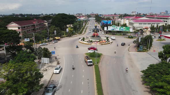 Aerial view of Ta Dumbong Kro Aung Statue, Cambodia.