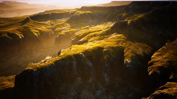 Typical Landscape of the Iceland Green Hills